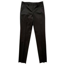 Moncler-Black dressy wool trousers-Black