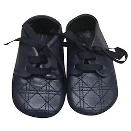 Baby Dior Cannage Lederschuhe Navy Blau Marineblau