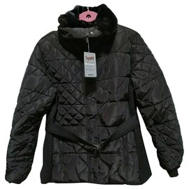 Desigual-Desigual black matelassé jacket-Black