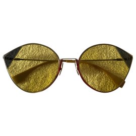 Fendi-Rétro cat-eye sunglasses-Yellow