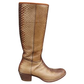 Stivaletti Prada in pitone p 38,5 Beige