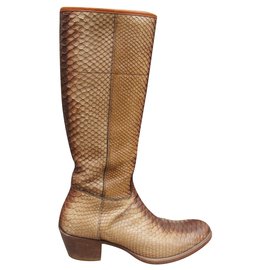 bottes Prada en python p 38,5 Beige