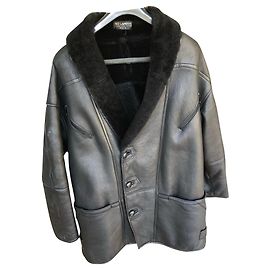 Autre Marque Chaqueta larga de piel de cordero Ted Lapidus Negro