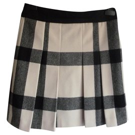 Max & Co-Wool blend skirt-Black,White