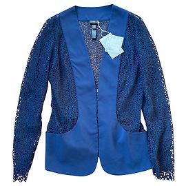 La Perla Silk and Lace Blazer Blue Blue