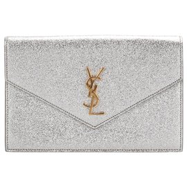 Autre Marque-YSL White Monogram Leather Wallet on Chain-White