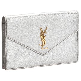 Autre Marque-YSL White Monogram Leather Wallet on Chain-White