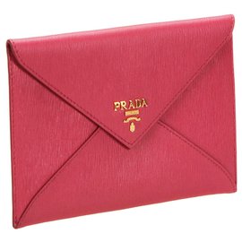 Prada-Prada Pink Saffiano Small Wallet-Pink