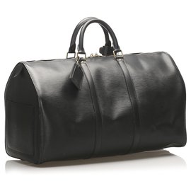 Louis Vuitton-Louis Vuitton Black Epi Keepall 50-Schwarz