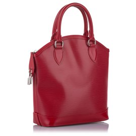 Louis Vuitton-Louis Vuitton Red Epi Lockit Vertical-Red
