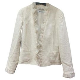 Jaqueta blazer Marella boho voulants Fora de branco