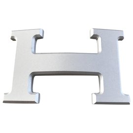 Hermès-Hermès buckle in silver PVD steel 32MM-Silvery