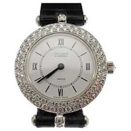 Van Cleef & Arpels-VAN CLEEF & ARPELS Classique 18k Reloj de oro blanco con diamantes-Plata,Gold hardware