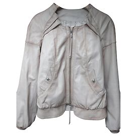 Patrizia Pepe pink leather bomber jacket Pink