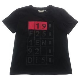 Fendi-T-shirt Fendi, Gr. ISTO 38/ XS-Preto,Chocolate