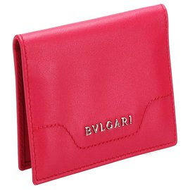 Autre Marque-Bvlgari Red Leather Card Case-Red