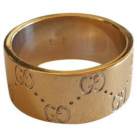 Gucci-Icona foderata oro 750,  T 55, 10,9g-Argento,D'oro