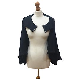 Chanel black cashmere and wool cape Black