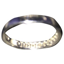 Autre Marque Brillanter halber Ehering und Weißgold Silber Hardware