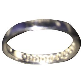 Autre Marque Brilliant half wedding ring and white gold Silver hardware
