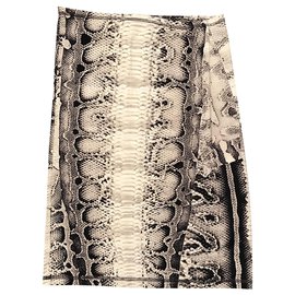 Just Cavalli Rock Python Muster Ecru Braun Schwarz Grau Roh