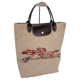 Longchamp-Longchamp shopper bag-Brown,Beige