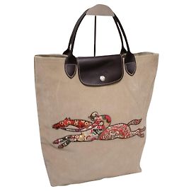 Longchamp borsa shopper Marrone Beige