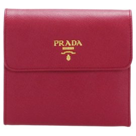 Prada-Prada Red Saffiano Small Wallet-Red
