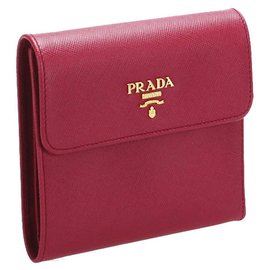 Prada-Prada Red Saffiano Small Wallet-Red