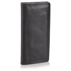 Louis Vuitton-Louis Vuitton Black Epi Brazza Long Wallet-Black