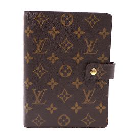 Louis Vuitton Monogram Agenda MM Check Book Holder Brown