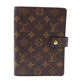 Louis Vuitton-Louis Vuitton Monogram Agenda MM Porte-carnet de chèques-Marron
