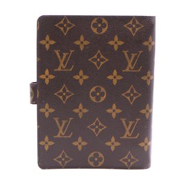 Louis Vuitton-Louis Vuitton Monogram Agenda MM Check Book Holder-Brown