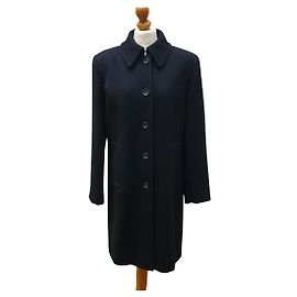Marella reiner schwarzer Wollmantel Schwarz