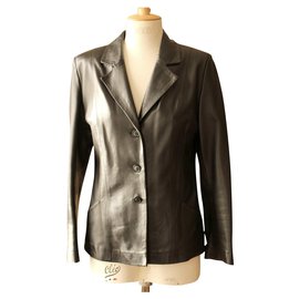 Giorgio leather blazer jacket Black