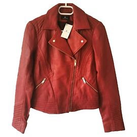 One step (ikks) Veste cuir perfecto Rouge