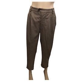 Miu Miu Calça xadrez Preto Branco