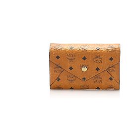 MCM Brown Visetos Leder Geldbörse Braun Hellbraun