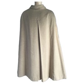 Balenciaga-Poncho a mantella in lana Balenciaga-Beige
