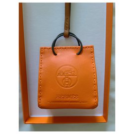 Hermès-Charm de sac à provisions orange-Orange