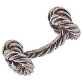 Hermès-Noeuds Marins, silver rope cufflinks-Silver hardware