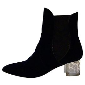 Botas Alaïa de veludo azul marinho Azul marinho