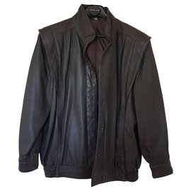 Autre Marque Lederjacke in Grau Grau