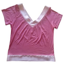Maje-Maje Pink Bi-Material Modal und Seidenoberteil.1 (34-36)-Pink