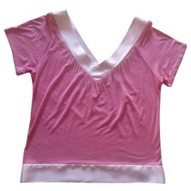Top rosa Maje bimateriale modal e seta.1 (34-36) Rosa