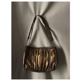 Repetto-Bolsa de couro marrom glamourosa-Bronze