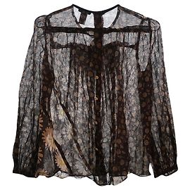 Marc Jacobs Top floral de seda y algodón Negro Blanco Amarillo