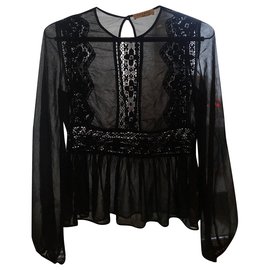 Camicia elegante Sandro in cotone nero Nero