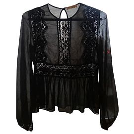Camisa elegante de algodão preto Sandro Preto