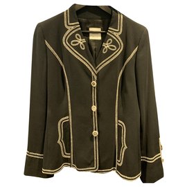 Moschino Black Blazer with Grey Wool Stitching Black